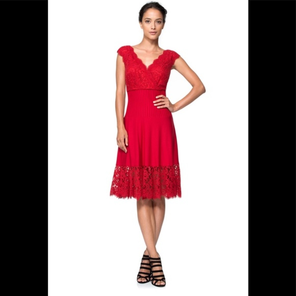 TADASHI SHOJI PINTUCK JERSEY AND LACE DRESS
6L1880M-DPRED

$268.00 USD